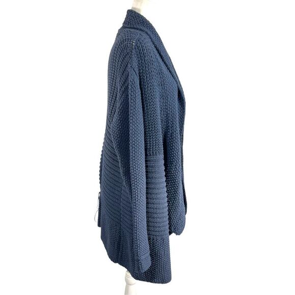 Lilith Cotton Open Front Cardigan Sweater Medium/Large Blue Knit Women’s - Picture 4 of 12